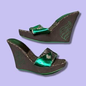 Green y2k rocawear wedges